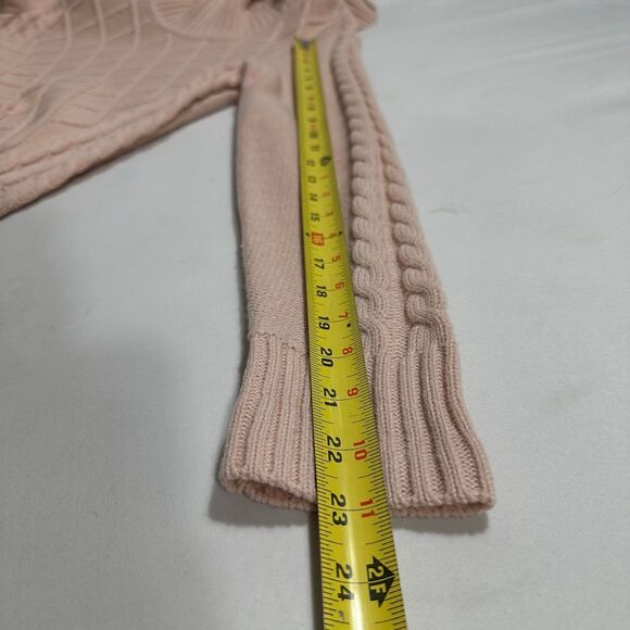 Calvin Klein Womens Sweater Sz Small Light Pink Cowl Neck Cable Knit Tunic EUC - Picture 7 of 12